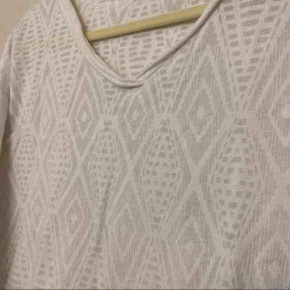 Prana white long sleeve sheer coastal beachy shirt top cotton blouse M - Picture 3 of 9